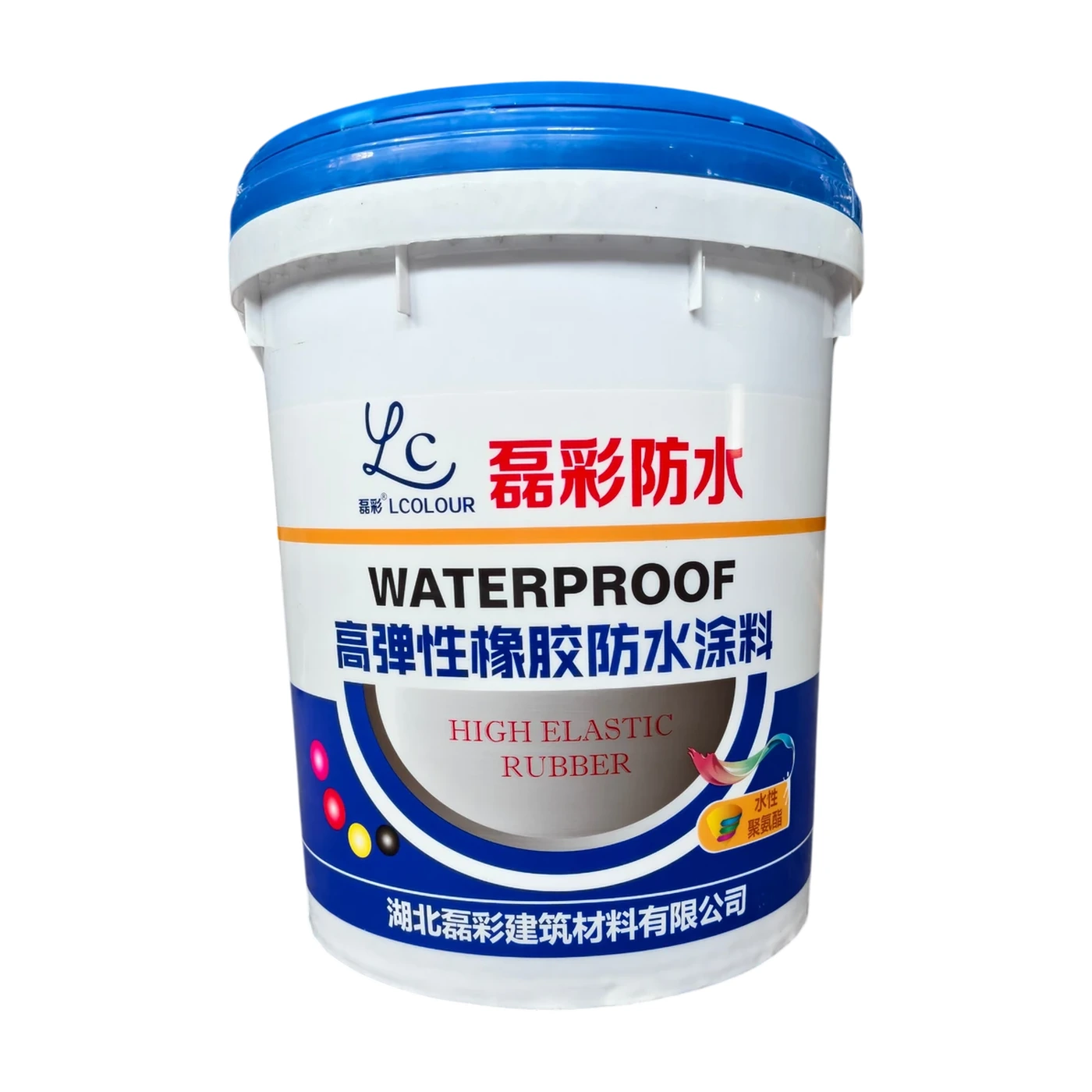 磊彩高弹性橡胶防水涂料(水性聚氨酯)产品实拍